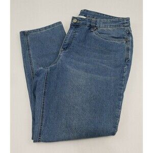 Christopher & Banks Womens Jeans Embroidered Rhinestone Pockets Size 14 Short